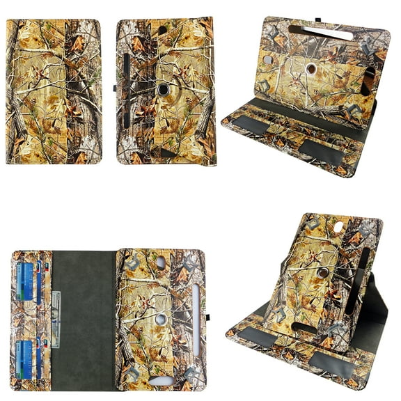 Camo RT tablet case 7 inch for iRulu X1s HD Lalbay 7" 7inch android tablet cases 360 rotating slim folio stand protector pu leather cover travel e-reader cash slots