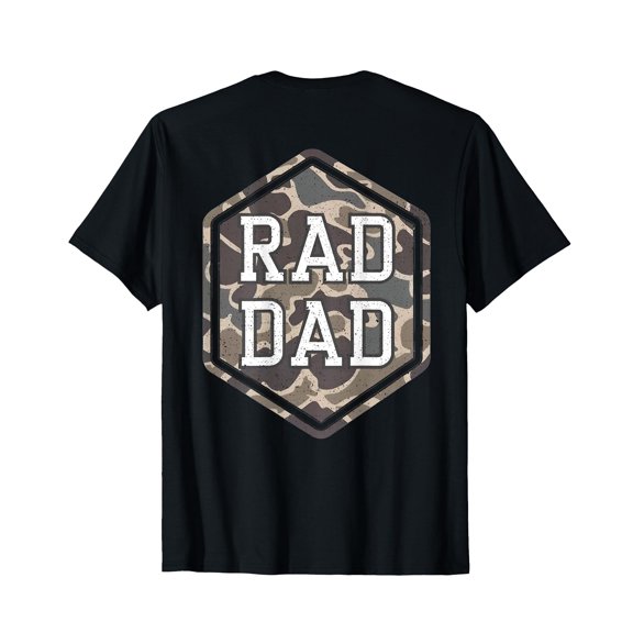 Camo Rad Dad Retro Camouflage T-Shirt for Hunting Enthusiasts