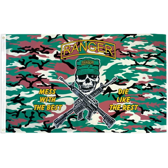 Camo Ranger Flag 3x5ft Military House Flag Army Ranger Flag Mess with the Best