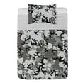thumbnail image 1 of Camo Reversible Bedspread Set, Camouflage Concept Concealment Artifice Hiding Force Uniform Pattern Fashion, Pillow Shams & Comforter Microfiber Bedding Set, 3 Sizes, Black Grey, by Ambesonne, 1 of 4