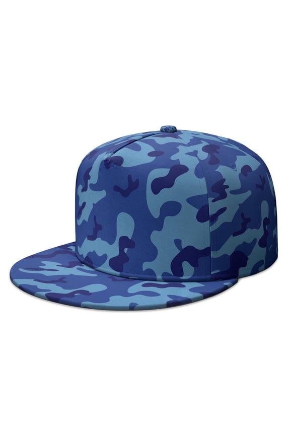 Camo Snapback Hat - Adjustable Flat Brim Cap for Men Women | Tactical Army Camouflage Design