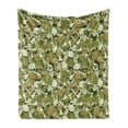 thumbnail image 1 of Camo Soft Flannel Fleece Throw Blanket, Sketchy Skulls and Crossbones Warning Sign Spooky Scary Horror Tile, Cozy Plush for Indoor and Outdoor Use, 50" x 60", Pale Green Pale Brown, by Ambesonne, 1 of 6