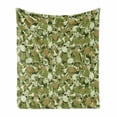thumbnail image 1 of Camo Soft Flannel Fleece Throw Blanket, Sketchy Skulls and Crossbones Warning Sign Spooky Scary Horror Tile, Cozy Plush for Indoor and Outdoor Use, 50" x 70", Pale Green Pale Brown, by Ambesonne, 1 of 6