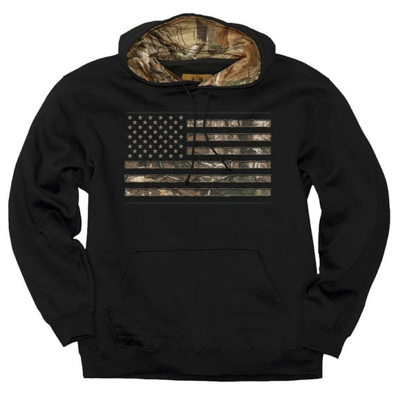 Camo Stars & Stripes Hoodie, Camo Edge/Black, 2X