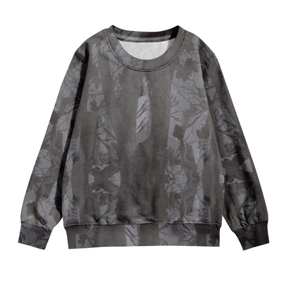 Camo Sweatshirt for Kids Boys Girls Cute Sweatshirt Maple Leaf Print Oversized Fleece Sweatshirts Classic Pullover 01-Black 160