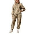 thumbnail image 1 of Camo Sweatsuits for Women 2 Piece Maple Leaf Print Oversized Sweatshirt and Pants Sets Fall Winter Casual Workout Tracksuits, 1 of 5
