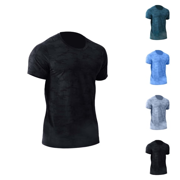 Camo T Shirts for Men 2026 Summer Casual Lightweight Breathable Short Sleeve Crewneck Workout Running Tee Shirt