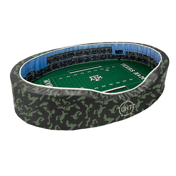 Camo Texas A&M Aggies 38'' x 25'' x 8'' Operation Hat Trick Large Stadium Oval Pet Bed