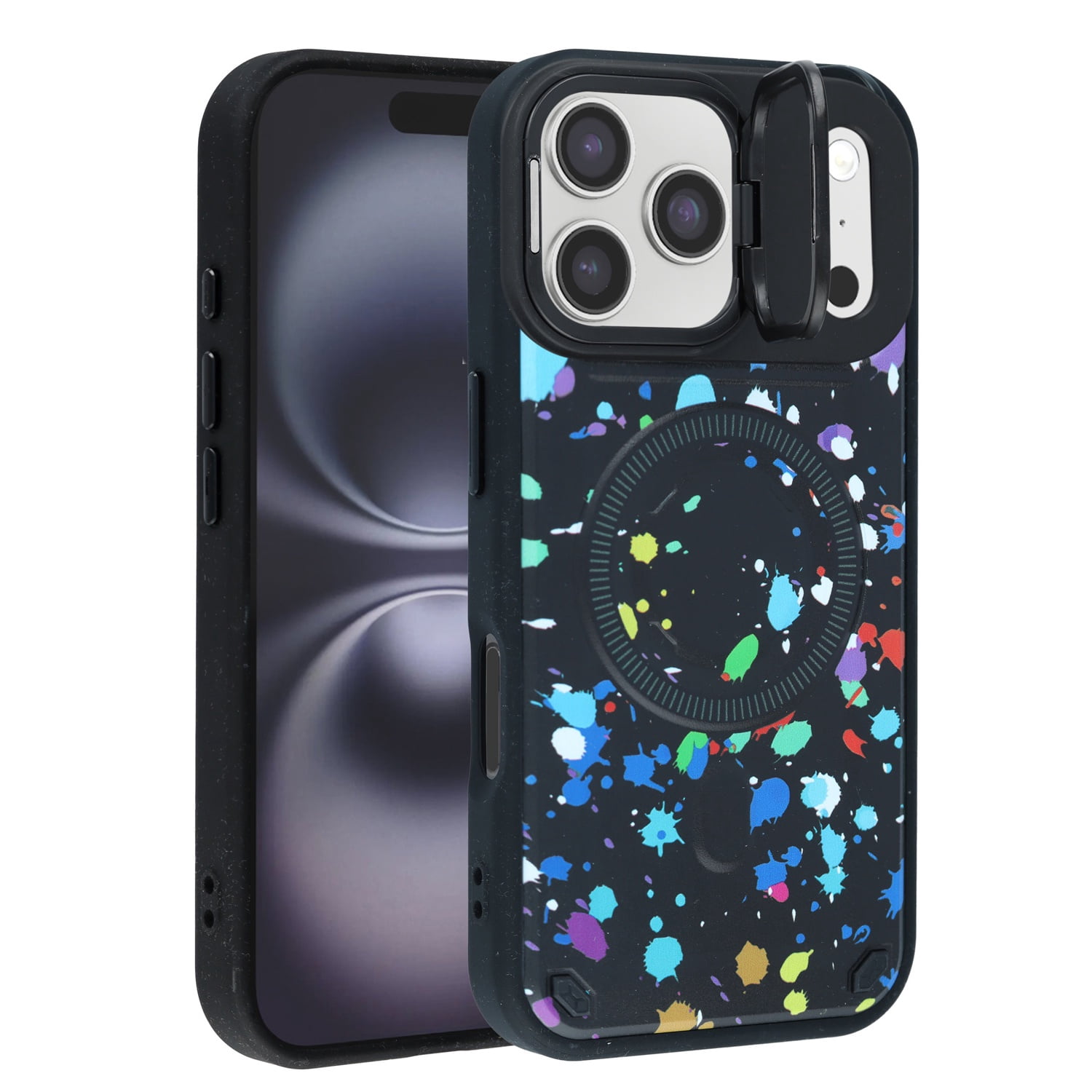 Camo Thin Magnetic Case with Camera Stand Kickstand for iPhone 17 Pro Max - Camo