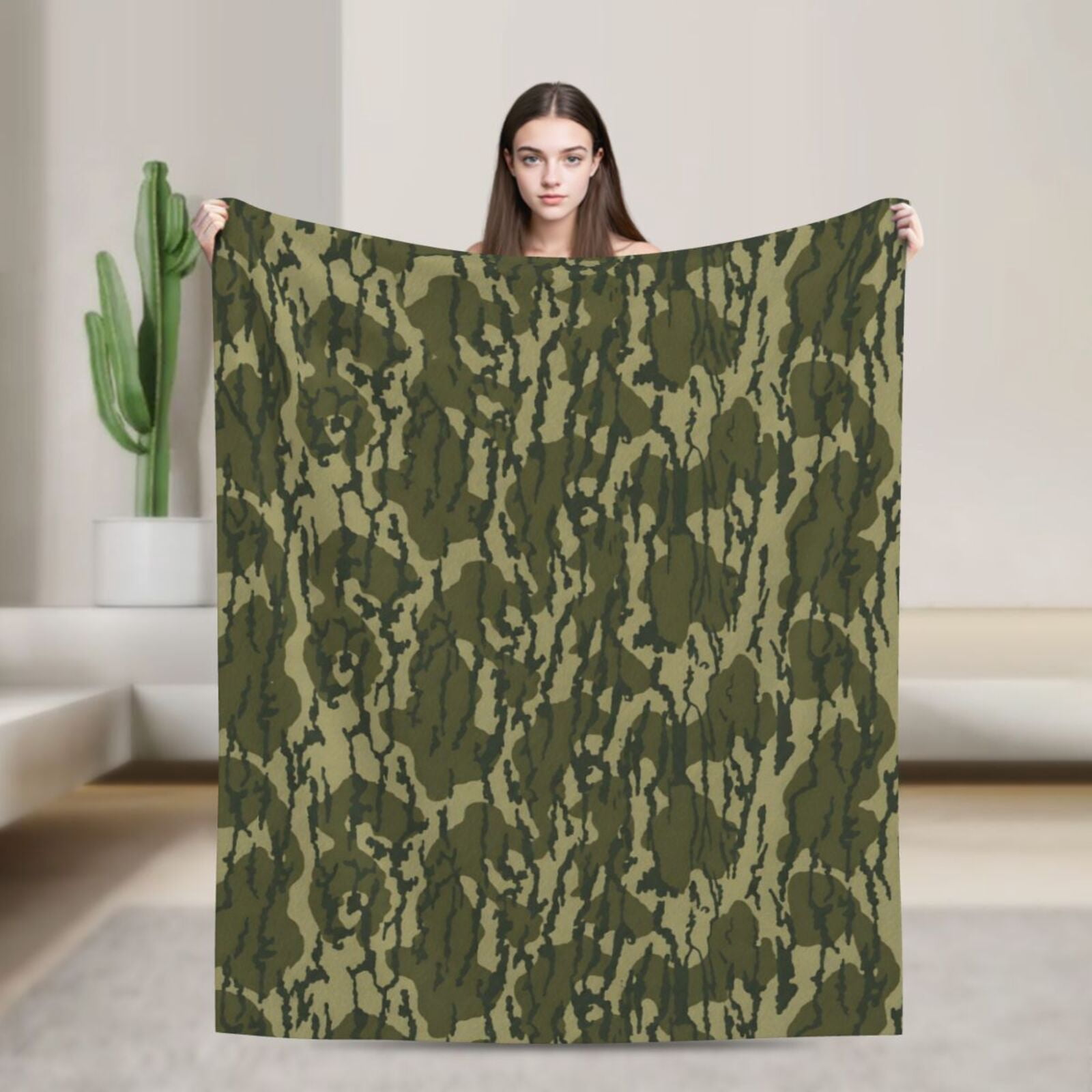Camo Throw Blanket Camouflage Hunting Outdoor Woodland Military Pattern ...