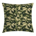thumbnail image 1 of Camo Throw Pillow Cushion Cover, Abstract Camouflage in Forest Colors Jungle Environment Chevron, Decorative Square Accent Pillow Case, 18 X 18 Inches, Light Green Army Green Dark Green, by Ambesonne, 1 of 2