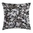 thumbnail image 1 of Camo Throw Pillow Cushion Cover, Battledress Concept Concealment Artifice Hiding Force Uniform Pattern Fashion, Decorative Square Accent Pillow Case, 16 X 16 Inches, Black Grey Silver, by Ambesonne, 1 of 2