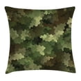 thumbnail image 1 of Camo Throw Pillow Cushion Cover, Frosted Glass Effect Hexagonal Abstract Being Invisible Woodland Army, Decorative Square Accent Pillow Case, 18 X 18 Inches, Green Light Green Brown, by Ambesonne, 1 of 2