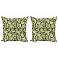 thumbnail image 1 of Ambesonne Green Throw Pillow Cover 2 Pack, Jungle Camouflage Design, 18", Pale Green Dark Green, 1 of 2