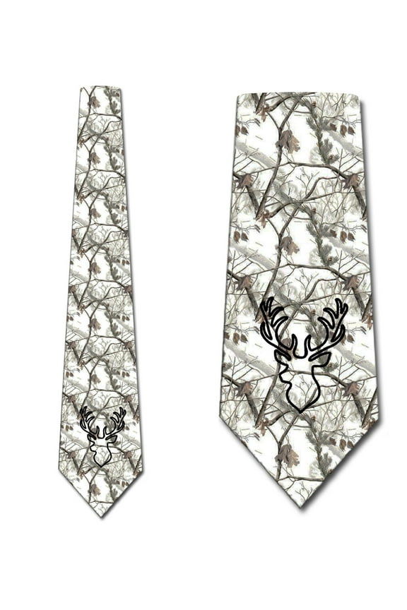 Camo Ties Mens Deer Hunting Winter Camouflage Necktie by Three Rooker