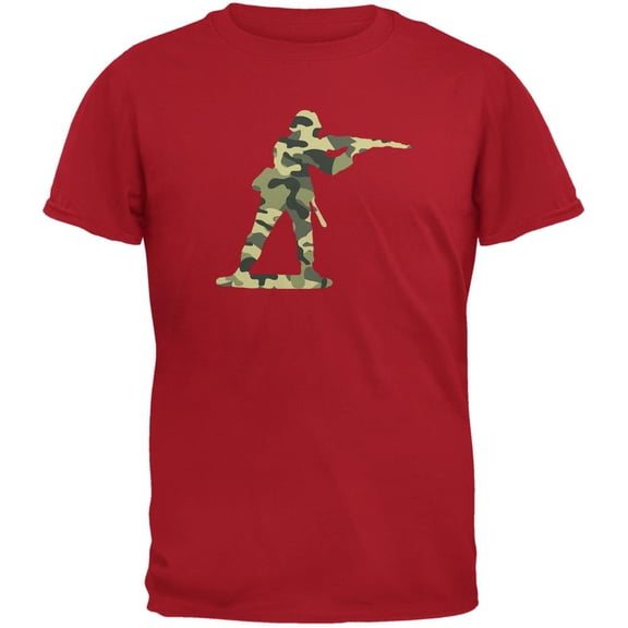 Camo Toy Soldier Red Adult T-Shirt - Large