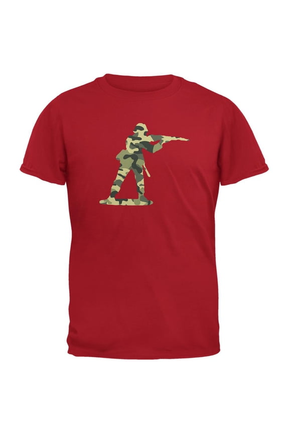 Camo Toy Soldier Red Adult T-Shirt - Medium