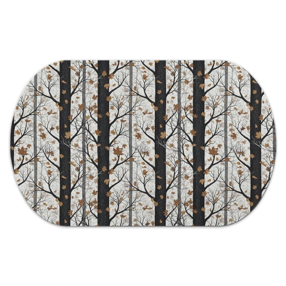 Watering Mat Camo and Tree White Pattern Diatomaceous Earth Bath Mat, Shower Floor ...