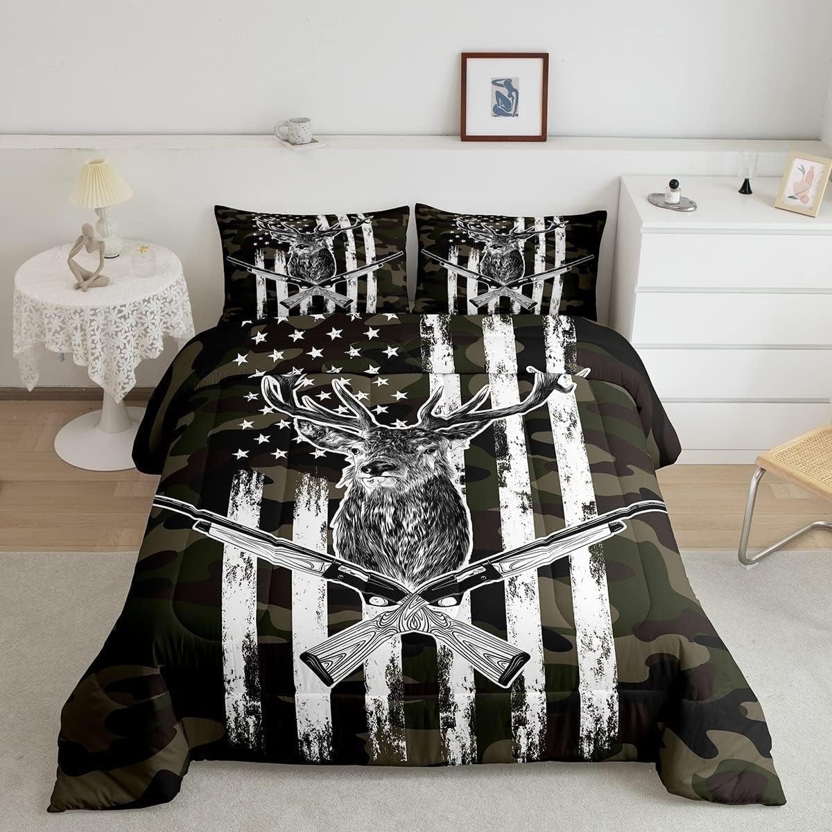 Bottomland Comforter Set Feelyou Hunting Duck Camo Bedding Set Toddler Size  For Boys Teens Kids Rustic Farmhouse Style Duvet Cover Hunter Wild Animal  Vintage Comforter Cover Home Decor Camo Bed Spread, image size:1200x1200