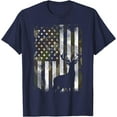 thumbnail image 1 of Camo US Flag Deer Elk Buck Camoflage Hunting Hunter Gift Softstyle Unisex T-Shirt,Navy Color,Size XL, 1 of 5
