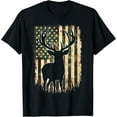 thumbnail image 1 of Camo US Flag Deer Hunting Camoflage Hunter T-Shirt, 1 of 4