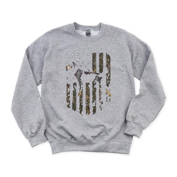 Camo USA Flag Bluetick Coonhound 4th July Patriotic Dog Breed Graphic SweatShirt Unisex, up to 5XL