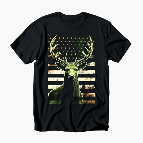 Camo USA Flag Deer Hunting Vintage Hunter Men Women Kids Boys T-Shirt XS-5XL
