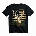 thumbnail image 1 of Camo USA Flag Deer Hunting Vintage Hunter Men Women Kids Boys T-Shirt XS-5XL, 1 of 5