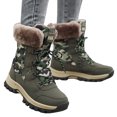 thumbnail image 1 of Camo Winter Hiking Boots for Women Fashion Lace up Mid Calf Plush Warm Snow Booties Cold Weather Outdoor Waterproof Athletic Shoes AG Size 8, 1 of 7