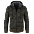 thumbnail image 1 of Camo Zip Up Hoodie Men Fleece Line Winter Warm Streetwear Jacket Oversized Military Combat Camouflage Coat Size-M, 1 of 4