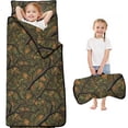 thumbnail image 1 of Camo and Branch Green Pattern Teens Toddler Nap Mat with Pillow, Sleeping Mat Bag for Preschool Daycare 59"x22", 1 of 6