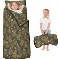 thumbnail image 1 of Camo and Grass Brown Pattern Teens Toddler Nap Mat with Pillow, Sleeping Mat Bag for Preschool Daycare 59"x22", 1 of 4