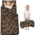 thumbnail image 1 of Camo and Leaf Black Pattern Teens Toddler Nap Mat with Pillow, Sleeping Mat Bag for Preschool Daycare 50"x20", 1 of 6