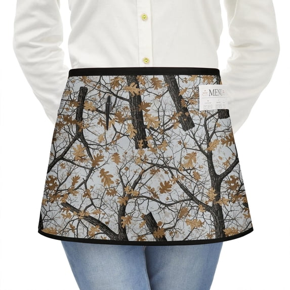 Apron Patern Camo and Oak Grey Pattern Server Half Apron with Pockets,22.8 X 11.8 ...