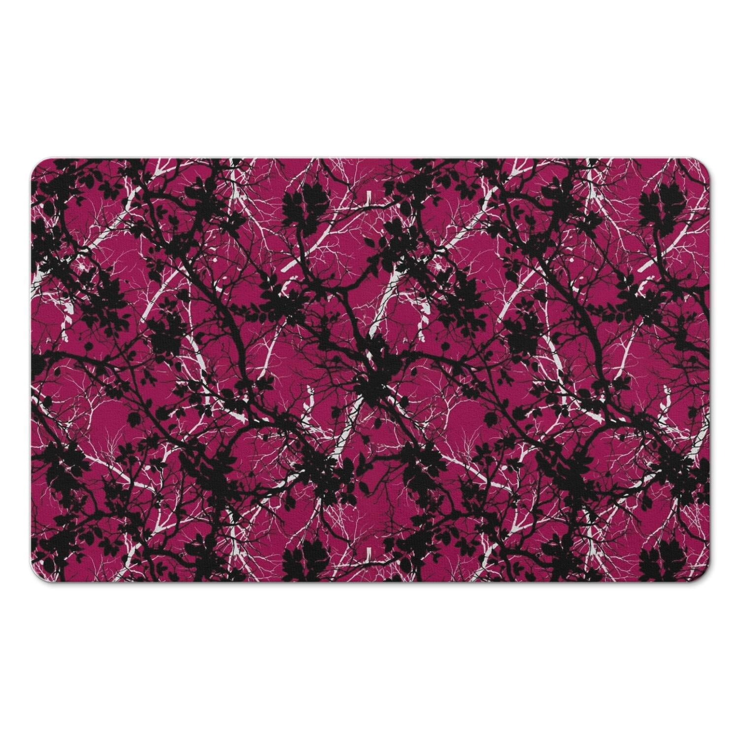 Camo and Twig Magenta Pattern Diatomite Bath Mat, Shower Floor Mat with ...