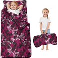 thumbnail image 1 of Camo and Twig Magenta Pattern Teens Toddler Nap Mat with Pillow, Sleeping Mat Bag for Preschool Daycare 50"x20", 1 of 6