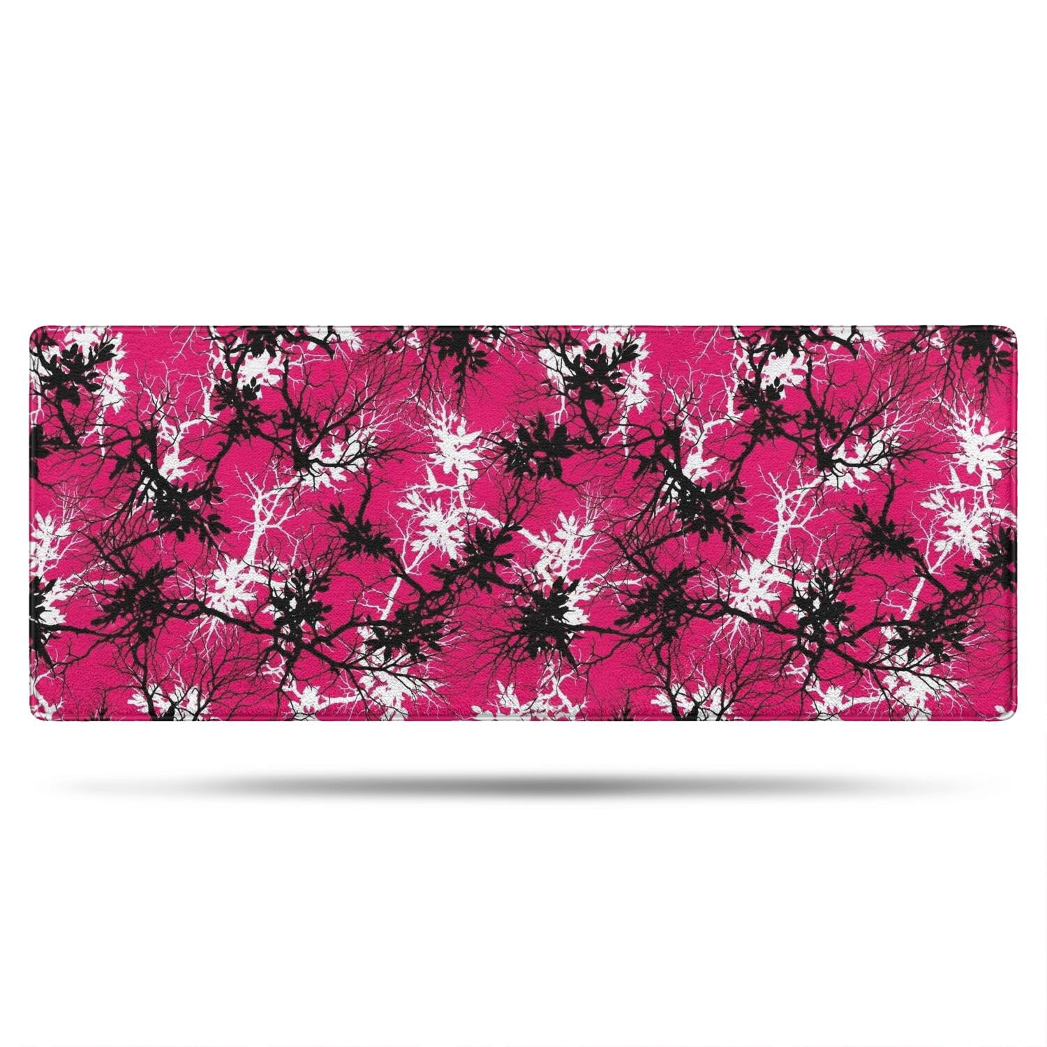 Pink Flowr Rug Pattern Camo and Twig Pink Pattern Non Slip Microfiber Bathroom Rugs, Soft ...
