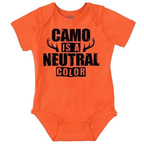 Camo is a Neutral Color Cute Hunter Romper Boys or Girls Infant Baby Brisco Brands 12M