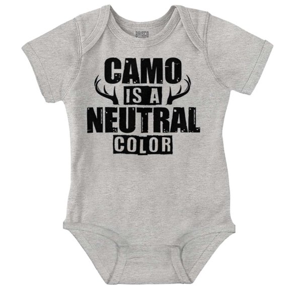 Camo is a Neutral Color Cute Hunter Romper Boys or Girls Infant Baby Brisco Brands 18M