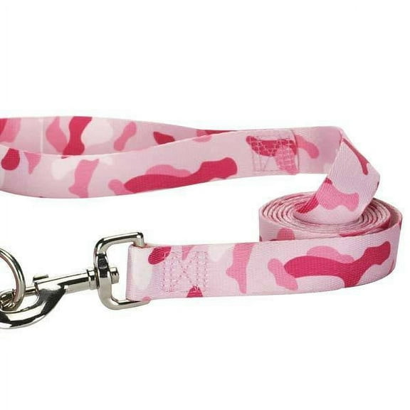 Camoflauge Dog Leashes Tough Nylon Pink or Green Camo Pattern Leads Choose Size (Pink - Small 4 ft x 5/8 in)
