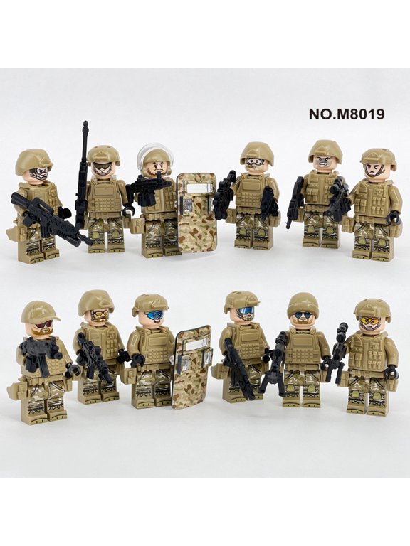Camoflouge Special Forces Custom 12 Minifigures + Accessories Set