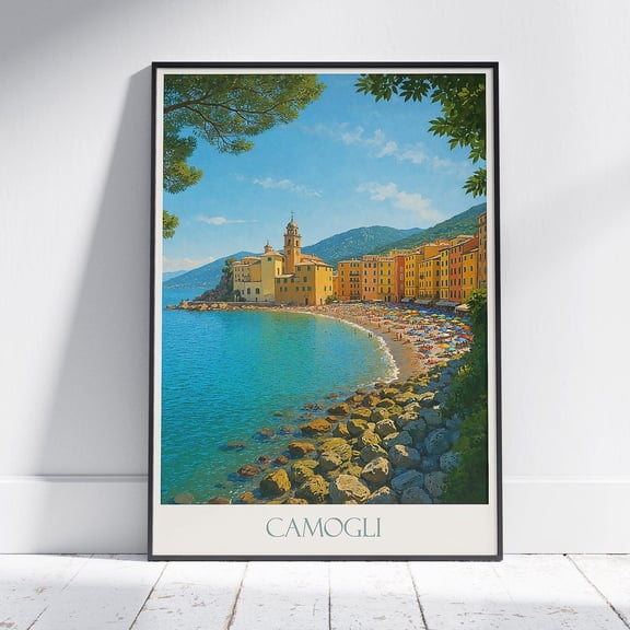 Camogli Italy Riviera Poster, Unframed Paper Poster 8x10in