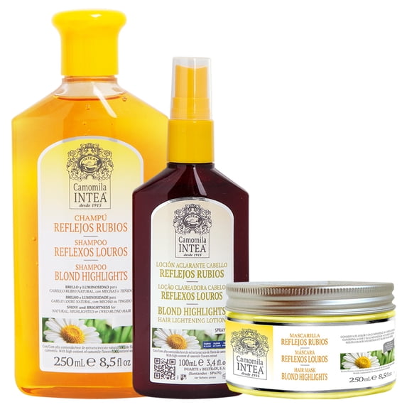 Camomila Intea Shampoo and Conditioner Set - Highlights Enhancer made with Natural Chamomile Extract - Hair Lightener Lotion INCLUDED