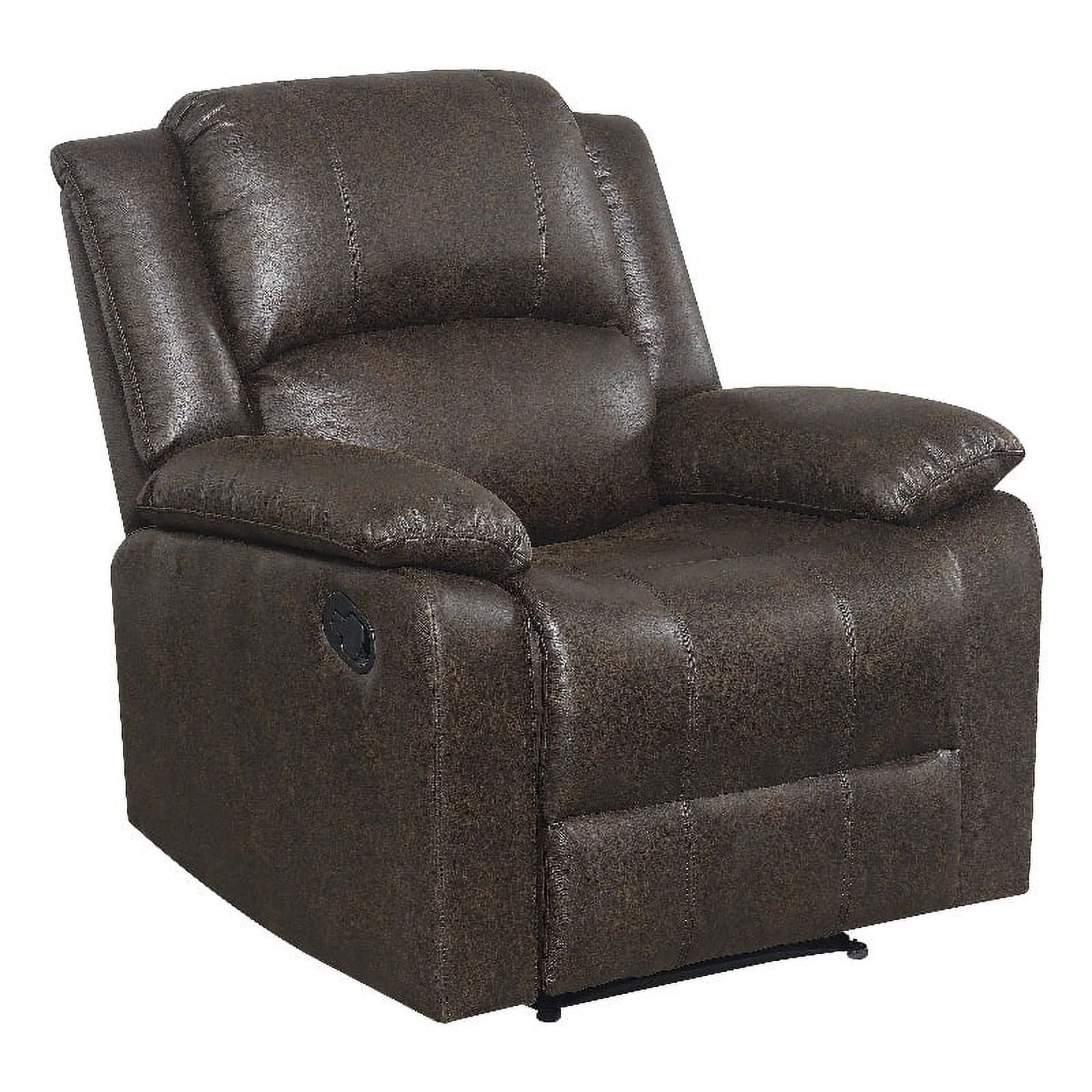 Camoola Manual Wall Hugger Recliner in Brown Faux Leather