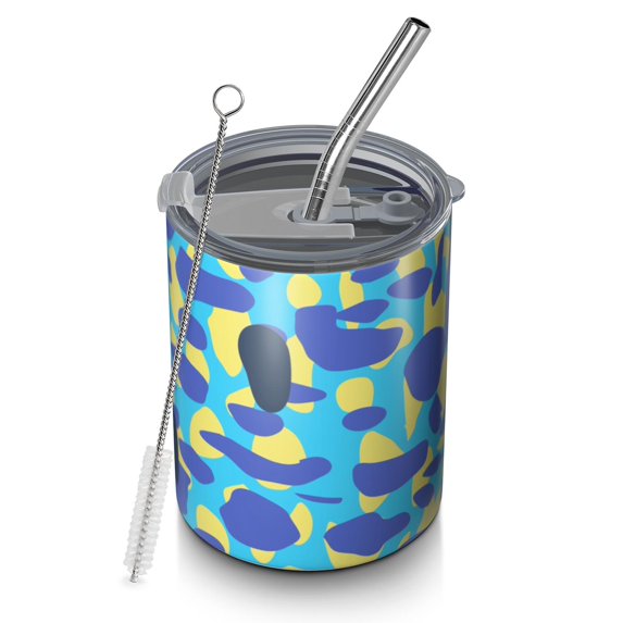 Camouflage 12oz Stainless Steel Coffee Mug – Double-Wall Insulated Cup with Spill-Resistant Lid, 360° Full-Print Design, Keeps Drinks Hot & Cold for Home, Office, Travel, Thanksgiving,Christmas