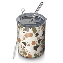 Camouflage 12oz Stainless Steel Coffee Mug – Double-Wall Insulated Cup with Spill-Resistant Lid, 360° Full-Print Design, Keeps Drinks Hot & Cold for Home, Office, Travel, Thanksgiving,Christmas