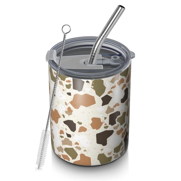 Camouflage 12oz Stainless Steel Coffee Mug – Double-Wall Insulated Cup with Spill-Resistant Lid, 360° Full-Print Design, Keeps Drinks Hot & Cold for Home, Office, Travel, Thanksgiving,Christmas