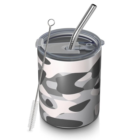 Camouflage 12oz Stainless Steel Coffee Mug – Double-Wall Insulated Cup with Spill-Resistant Lid, 360° Full-Print Design, Keeps Drinks Hot & Cold for Home, Office, Travel, Thanksgiving,Christmas