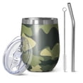 thumbnail image 1 of Camouflage 12oz Stainless Steel Insulated Wine Tumbler with Lid and Straw – Double Wall Vacuum Mug for Hot & Cold Drinks, 304 Steel Interior, Sweat-Free Design, 1 of 5