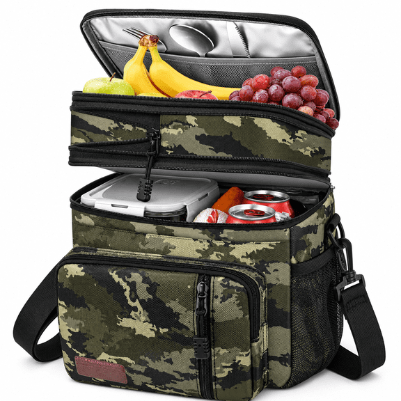 Camouflage 15L Soft-Sided Cooler Lunch Bag for Work Beach Picnic Travel